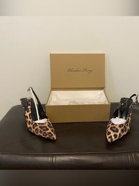 Elisabetta Tang Leopard Print Slingback Heels - Brown Leopard